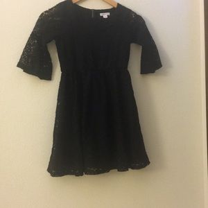 Kids Black Floral Formal Dress
